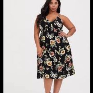 Torrid Floral Mixed Print Midi Dress